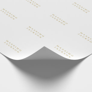 Gold Color Minimalist Professional Serif Font Wrapping Paper