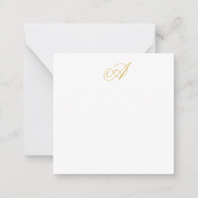 Gold Color Monogram Professional Classical Initial Card (Front)