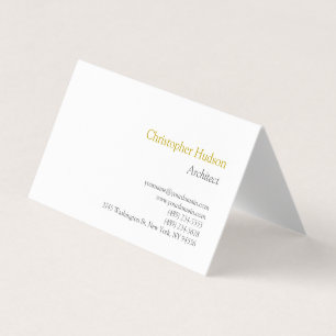 Gold Color Name Minimalist Simple Plain Business Card