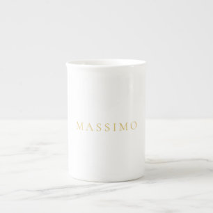 Gold Color Own Name Decorative Chic Plain Simple Bone China Mug