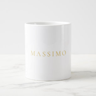 Gold Color Own Name Decorative Chic Plain Simple Large Coffee Mug