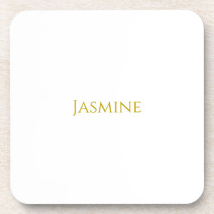Gold Color Plain Minimalist Professional Name Coaster