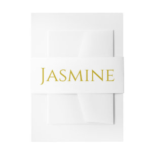 Gold Color Plain Minimalist Professional Name Invitation Belly Band