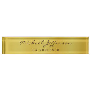 Gold Color Professional Handwriting Script Nameplate