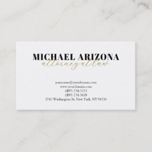 Gold Color White Minimalist Simple Plain  Business Card