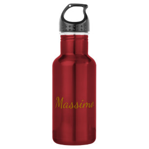 Gold Colour Calligraphy Elegant Plain Simple Name 532 Ml Water Bottle