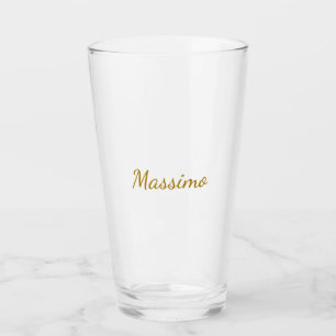 Gold Colour Calligraphy Elegant Plain Simple Name Glass