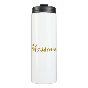 Gold Colour Calligraphy Elegant Plain Simple Name Thermal Tumbler