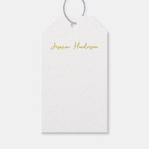 Gold Colour Calligraphy Professional Custom Name Gift Tags