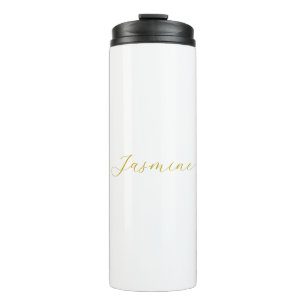 Gold Colour Calligraphy Professional Custom Name Thermal Tumbler