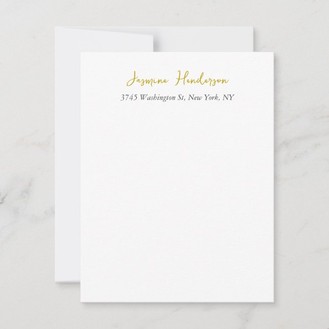 Gold Colour Calligraphy Professional Elegant RSVP Card (Front)