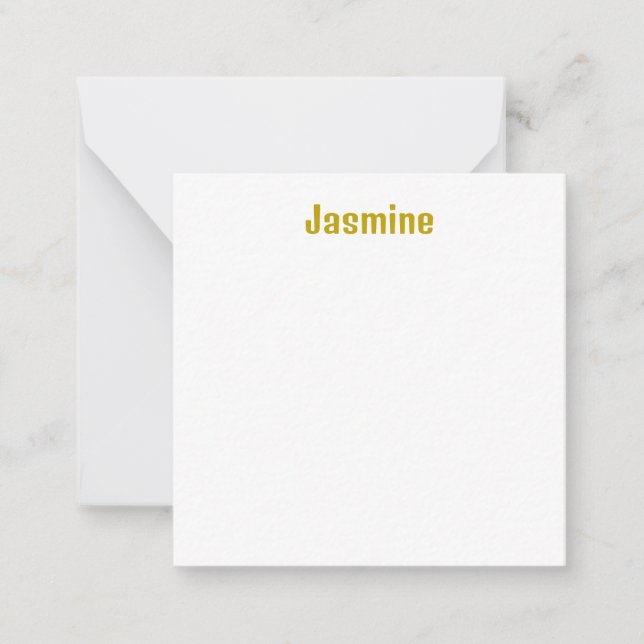 Gold Colour Calligraphy Professional Name  Card (Front)