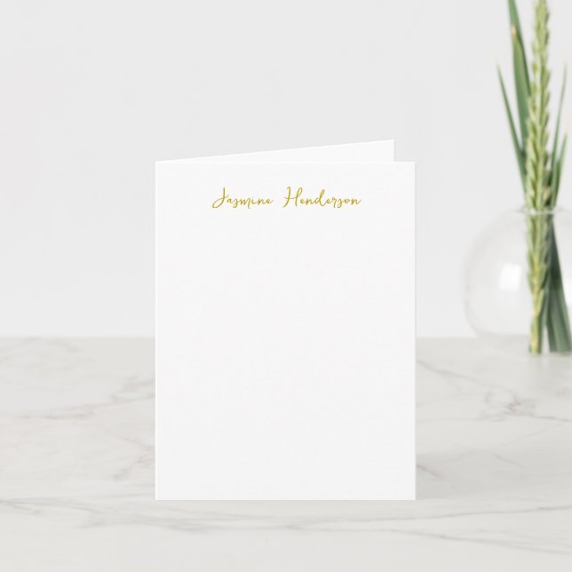 Gold Colour Calligraphy Professional Name Note Card (Front)