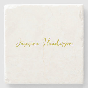 Gold Colour Calligraphy Professional Stone Coaster