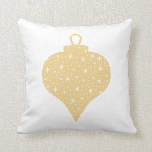 Gold Colour Christmas Bauble Design. Cushion