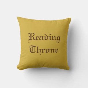 Gold colour classic book lovers' throw pillow