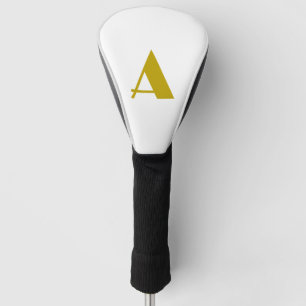 Gold Colour Custom Monogram Initial Letter Plain Golf Head Cover