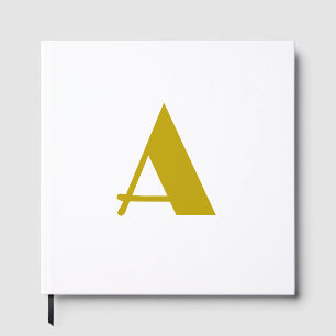 Gold Colour Custom Monogram Initial Letter Plain Guest Book