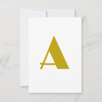 Gold Colour Custom Monogram Initial Letter Plain
