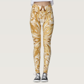 Gold colour, decorative seamless pattern. leggings