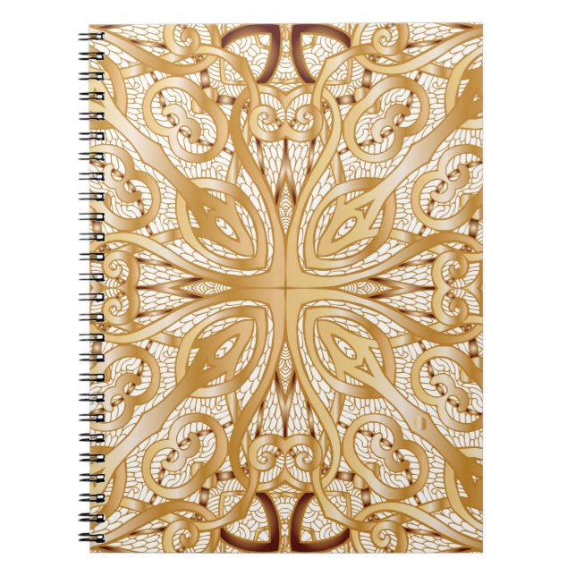 Gold colour, decorative seamless pattern. notebook (Front)