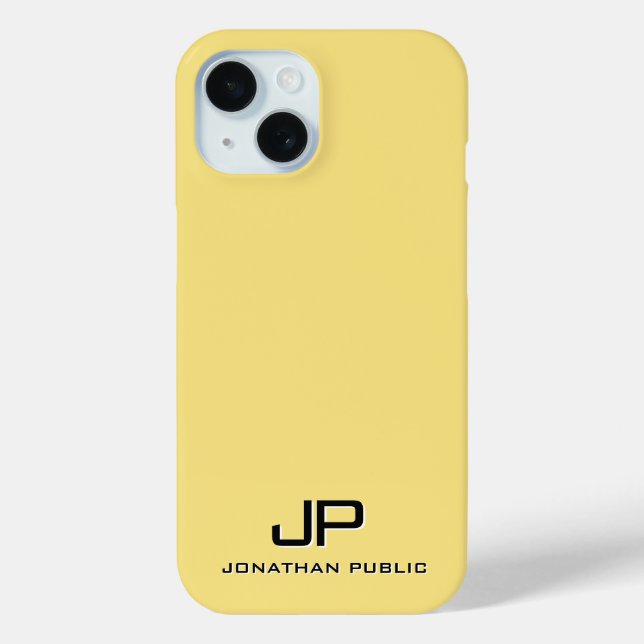 Gold Colour Elegant Monogram Custom Template Case-Mate iPhone Case (Back)