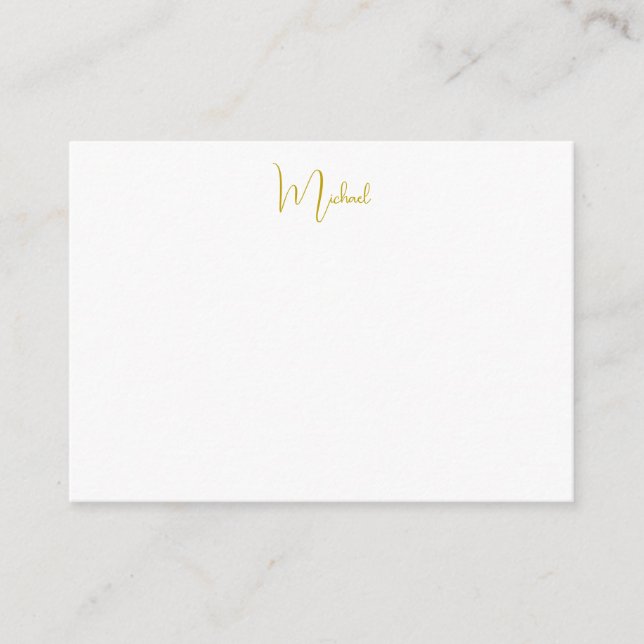 Gold Colour Elegant Stylish Trendy Unique Script Enclosure Card (Front)