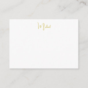 Gold Colour Elegant Stylish Trendy Unique Script Enclosure Card