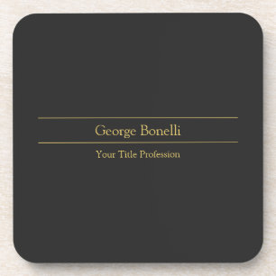 Gold Colour Grey Classical Personal Customise Chic Coaster