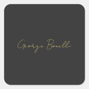 Gold Colour Grey Classical Personal Customise Chic Square Sticker