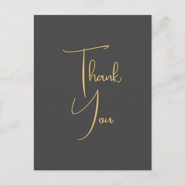 Gold Colour Handwriting Professional Custom Postcard (Front)