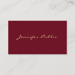 Gold Colour Handwritten Script Your Custom Text Business Card