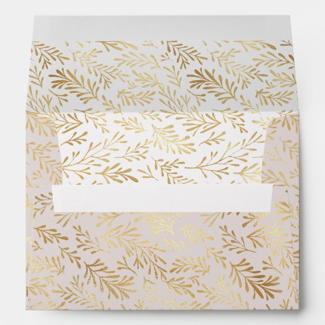 Gold Colour Leaf Art Envelope (Back (Bottom))