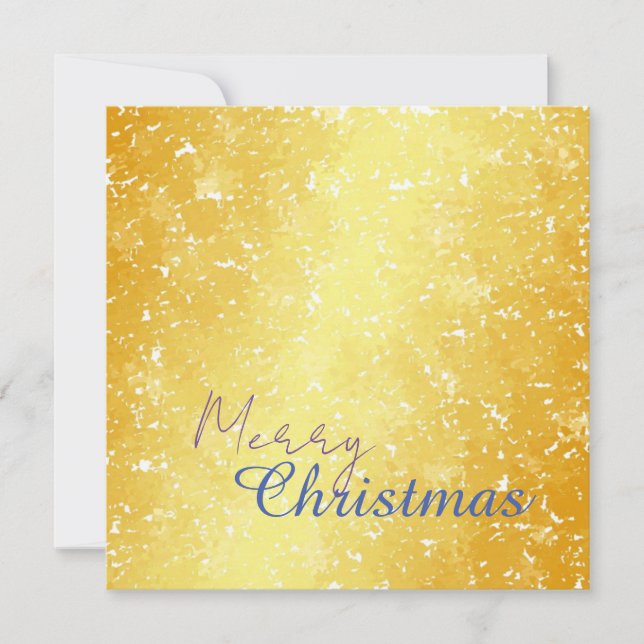 Gold Colour Merry Christmas Family Message New Yea Holiday Card (Front)