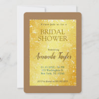Gold Colour Minimalist Bridal Shower