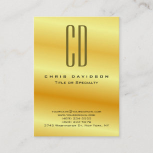 Gold Colour Minimalist Modern Monogram  Business Card