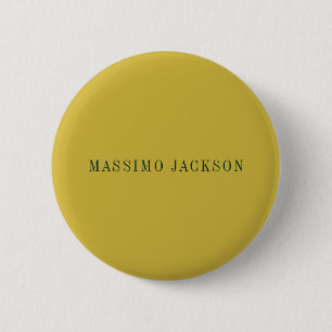 Gold Colour Minimalist Plain Modern  6 Cm Round Badge