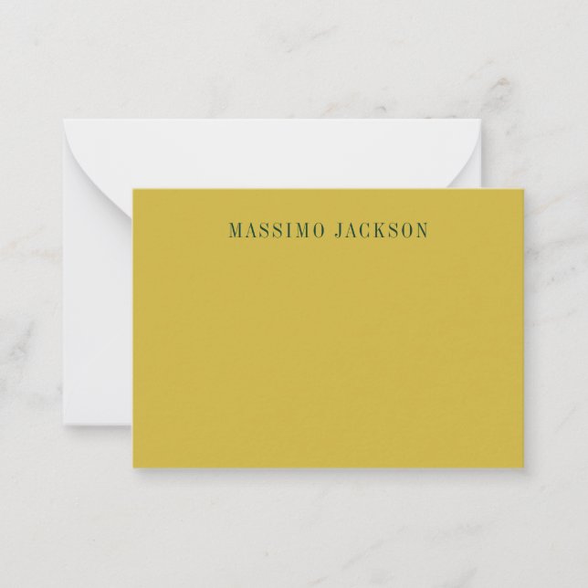 Gold Colour Minimalist Plain Modern  Card (Front)
