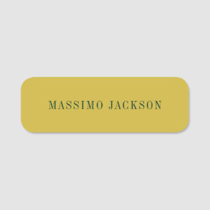 Gold Colour Minimalist Plain Modern  Name Tag