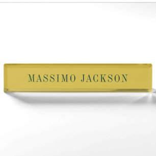 Gold Colour Minimalist Plain Modern Nameplate