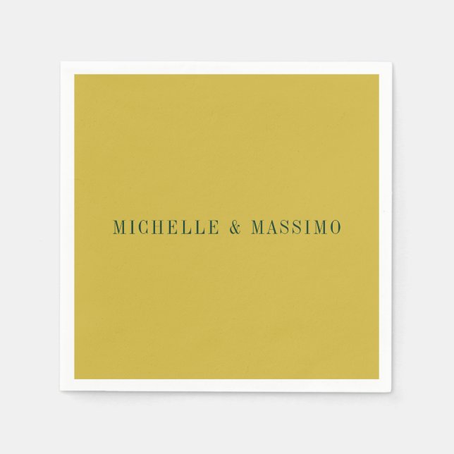Gold Colour Minimalist Plain Modern  Napkin (Front)