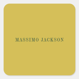 Gold Colour Minimalist Plain Modern  Square Sticker