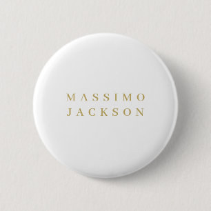 Gold Colour Minimalist Professional Serif Font 6 Cm Round Badge