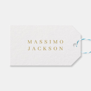 Gold Colour Minimalist Professional Serif Font Gift Tags