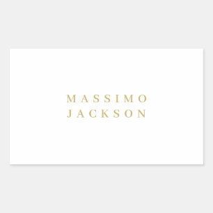 Gold Colour Minimalist Professional Serif Font Rectangular Sticker