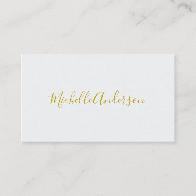Gold Colour Modern Minimalist Handwriting Name Enclosure Card (Front)