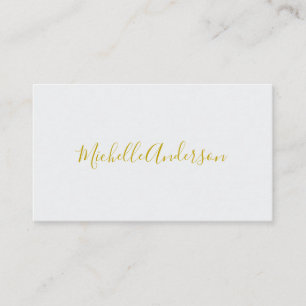 Gold Colour Modern Minimalist Handwriting Name Enclosure Card