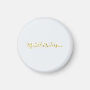 Gold Colour Modern Minimalist Handwriting Name Magnet
