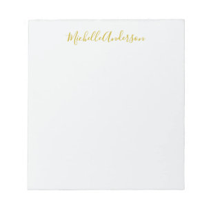 Gold Colour Modern Minimalist Handwriting Name Notepad