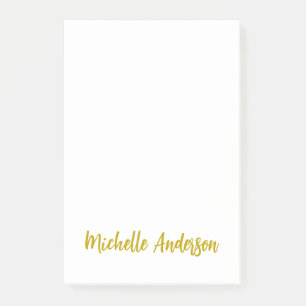 Gold Colour Modern Minimalist Name Post-it Notes